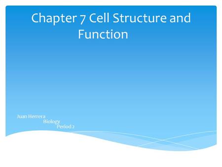 Chapter 7 Cell Structure and Function