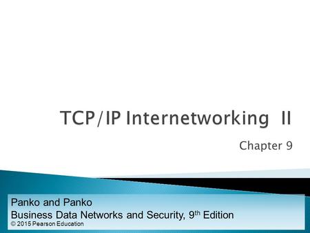 TCP/IP Internetworking II