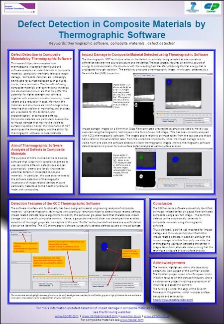 Defect Detection in Composite Materials by Thermographic Software This research flyer demonstrates how thermographic inspection techniques and software.