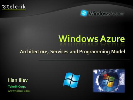 Architecture, Services and Programming Model Ilian Iliev Telerik Corp. www.telerik.com.