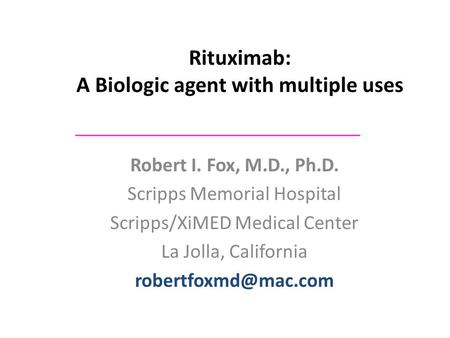 Rituximab: A Biologic agent with multiple uses