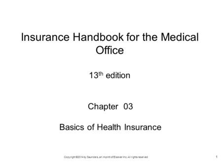 Insurance Handbook for the Medical Office