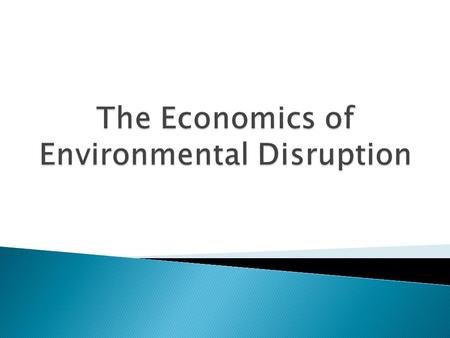  The Common Pool Problem or “the Tragedy of the commons”  Open Access or Non-Use Value  Externalities.