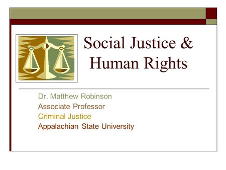 Social Justice & Human Rights