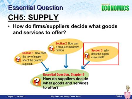 CH5: SUPPLY Essential Question