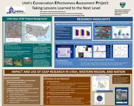 Historic Water Quality Concerns High nutrients Impacts on downstream Cutler Reservoir Causes included poor management of riparian corridors and uplands,