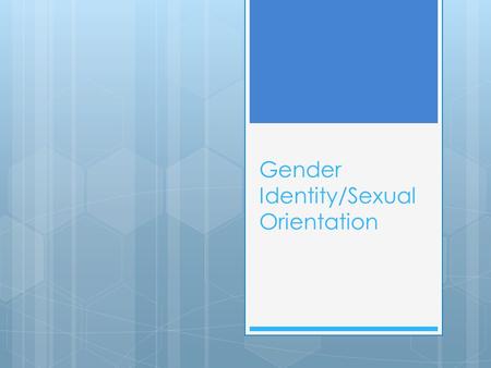 Gender Identity/Sexual Orientation