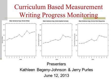 Curriculum Based Measurement Writing Progress Monitoring