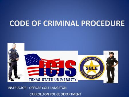 CODE OF CRIMINAL PROCEDURE