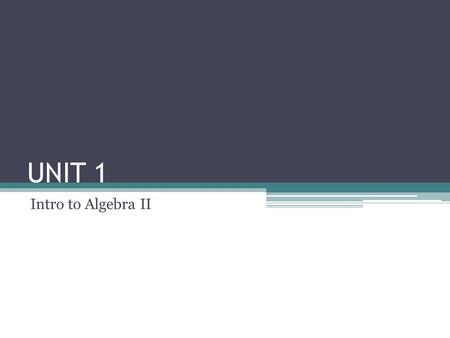 UNIT 1 Intro to Algebra II. NOTES Like Terms: terms in an algebraic expression or equation whose variable AND exponents are the same When we combine Like.