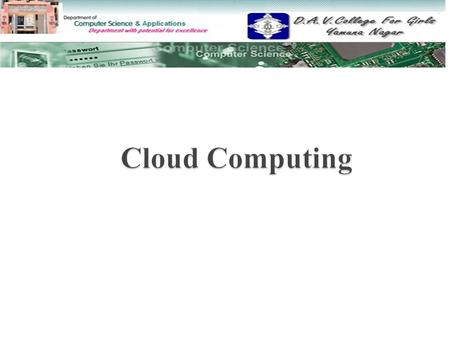 Cloud Computing.