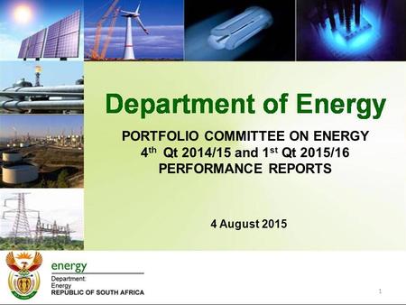 PORTFOLIO COMMITTEE ON ENERGY