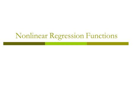 Nonlinear Regression Functions