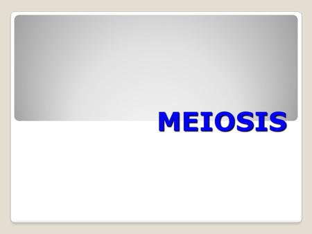 MEIOSIS.