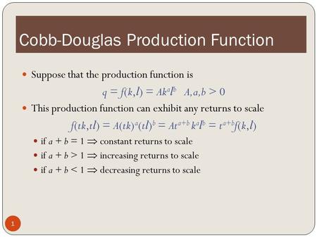 Cobb-Douglas Production Function