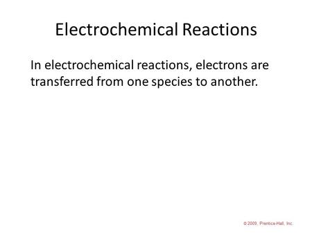 Electrochemical Reactions