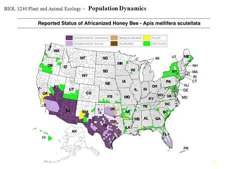 11 Copyright © The McGraw-Hill Companies, Inc. Permission required for reproduction or display. BIOL 3240 Plant and Animal Ecology – Population Dynamics.