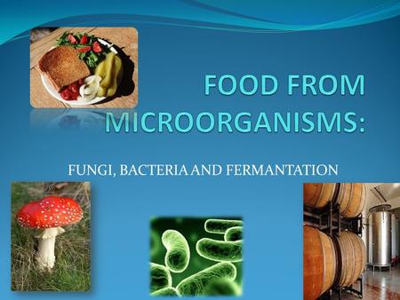 FOOD FROM MICROORGANISMS: