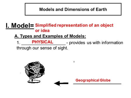 Models and Dimensions of Earth