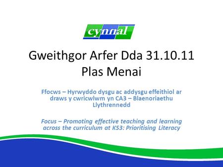 Gweithgor Arfer Dda Plas Menai