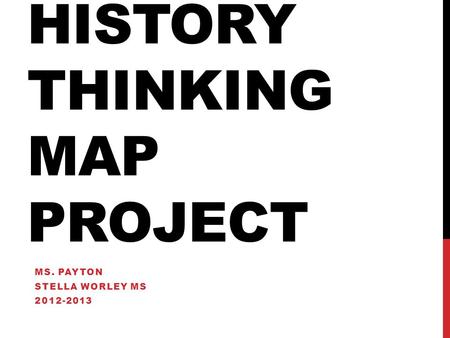 History Thinking Map Project