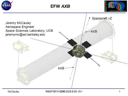 EFW AXB Spacecraft +Z Jeremy McCauley Aerospace Engineer