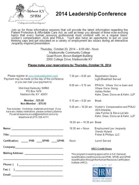 Join us for three informative sessions that will provide the latest information regarding the Patient Protection & Affordable Care Act, as well as keep.