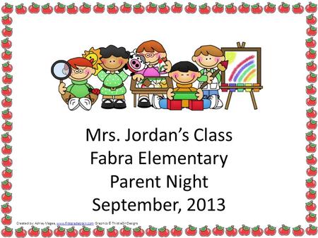 Mrs. Jordan’s Class Fabra Elementary Parent Night September, 2013