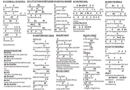 #2 O LITTLE TOWN OF BETHLEHEM D Em O little town of Bethlehem, D A7 D
