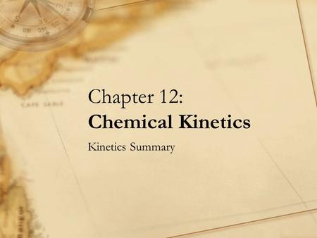 Chapter 12: Chemical Kinetics