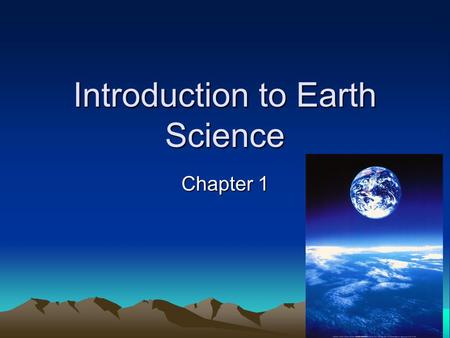 Introduction to Earth Science