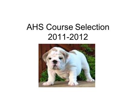 AHS Course Selection 2011-2012. Graduation Requirements Recommended High School Program 26 credits.