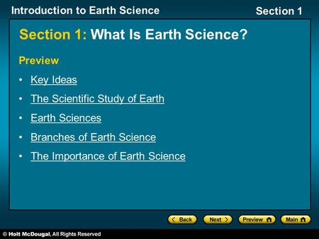 Section 1: What Is Earth Science?