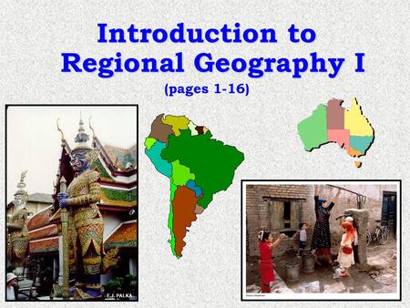 Introduction to Regional Geography I