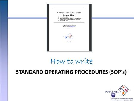 STANDARD OPERATING PROCEDURES (SOP’s)