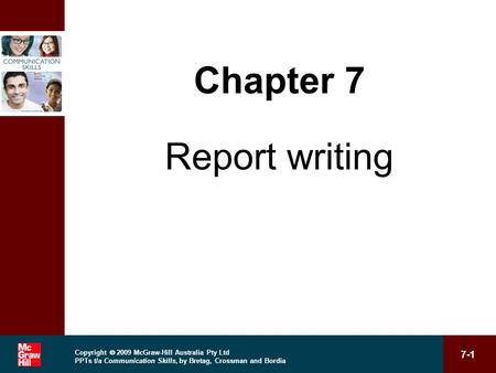 Chapter 7 Report writing