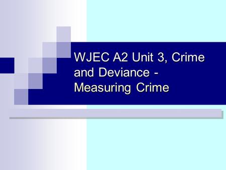 WJEC A2 Unit 3, Crime and Deviance - Measuring Crime