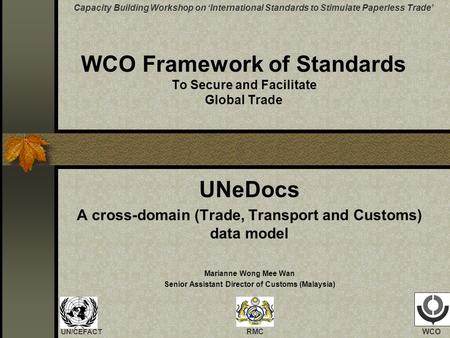 WCO Framework of Standards To Secure and Facilitate Global Trade