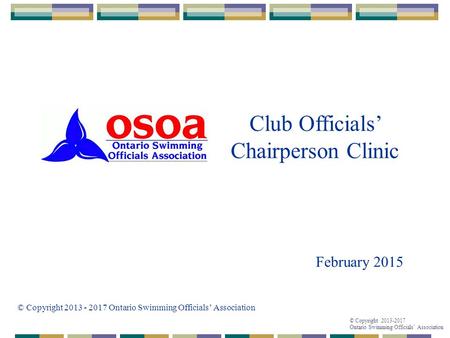 Club Officials’ Chairperson Clinic