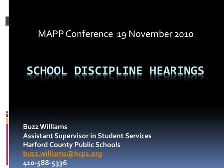 School Discipline Hearings