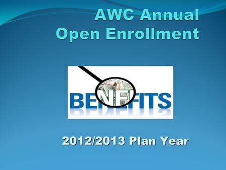 2012/2013 Plan Year. 2012/2013 Benefit Year This only happens once a year! Decisions you make are generally binding for the entire year. Qualifying Event.