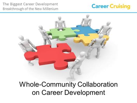 The Biggest Career Development Breakthrough of the New Millenium Whole-Community Collaboration on Career Development.