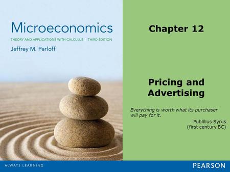 Chapter 12 Pricing and Advertising