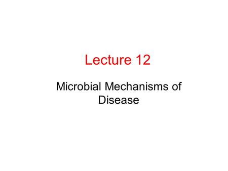 Lecture 12 Microbial Mechanisms of Disease. Normal Flora of Human Body Normal flora: population of microorganisms routinely found growing on the body.