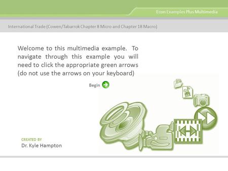 Econ Examples Plus Multimedia Welcome to this multimedia example. To navigate through this example you will need to click the appropriate green arrows.