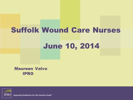 Suffolk Wound Care Nurses June 10, 2014 Maureen Valvo IPRO.