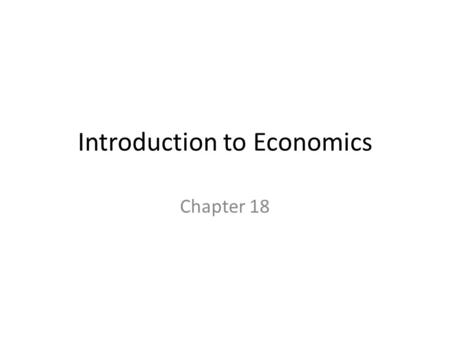 Introduction to Economics