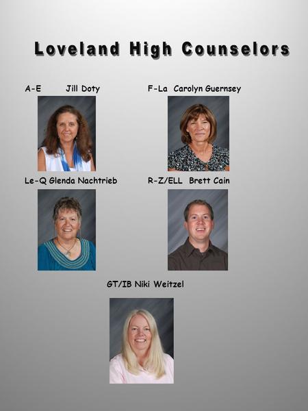 A-EJill DotyF-La Carolyn Guernsey Le-Q Glenda NachtriebR-Z/ELLBrett Cain GT/IB Niki Weitzel.