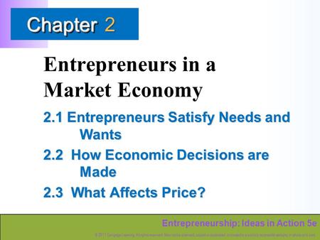 Entrepreneurship: Ideas in Action 5e © 2011 Cengage Learning. All rights reserved. May not be scanned, copied or duplicated, or posted to a publicly accessible.