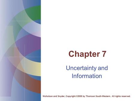 Uncertainty and Information